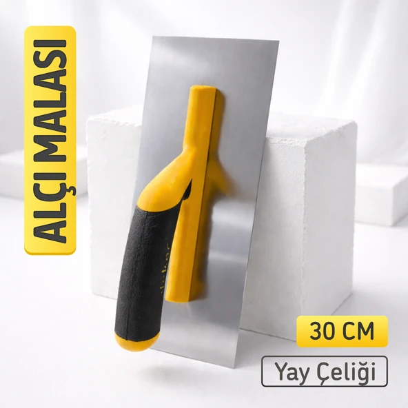 Plastik Saplı Yay Çeliği Malzeme 30 cm Düz Alçı Malası Derz Sıva Yüzey Düzleştirme Fugas Malası ürün görseli 1