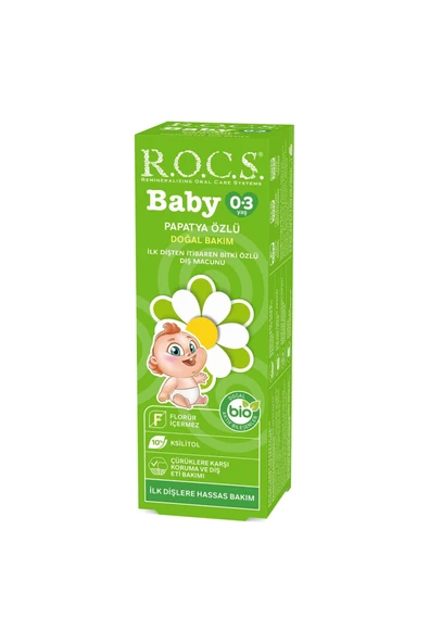 Baby 0-3 Yaş Bebeklerin Hassas Diş ve Diş Etleri İçin Papatya Özlü Florürsüz Diş Macunu 45gr ürün görseli 1