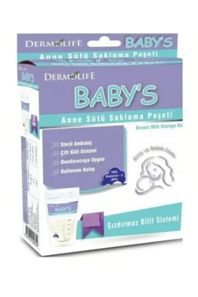 Dermolife Babys Anne Sütü Saklama Poşeti 20 Adet (2 kutu) ürün görseli 1