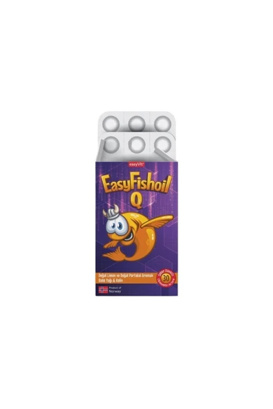 Easyfishoil Q, Kolin, B Vitamini Ve Balık Yağı Içeren Takviye Edici Gıda 30 Çiğnenebilir Jel Form ürün görseli 1