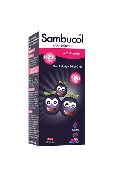 Kids Kara Mürver Ve C Vitamini Içeren Sıvı Takviye Edici Gıda 120 ml ürün görseli 1