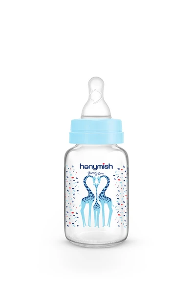Doğal Cam Biberon 125 ml Mavi - Resim 5