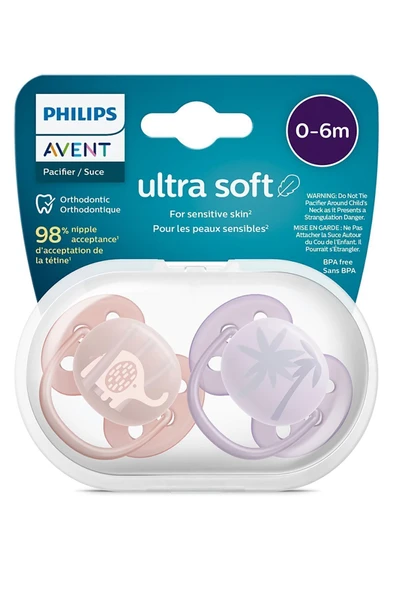 Ultra Soft Emzik 0-6 Ay, 2'li Kız, SCF091/09 ürün görseli 1