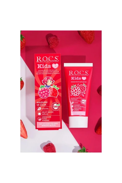Rocs Kids 4-7 Yaş Ahududu-Çilek Diş Macunu 35 ml ürün görseli 1