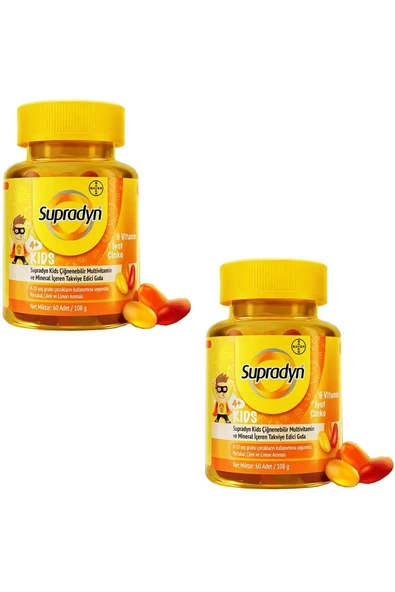Kids Multivitamin Ve Mineral Içeren Çiğnenebilir 60 Tablet 2 Adet ürün görseli 1