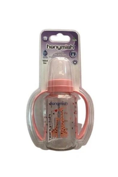 Kulplu Cam Biberon Pembe 125 Ml ürün görseli 1