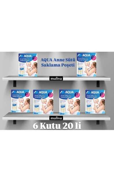 aqua 6 Kutu 20 Li Anne Sütü Saklama Poşeti ürün görseli 1