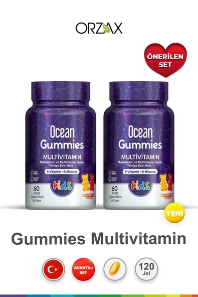 Ocean Gummies Multivitamin Kids 60 Yumuşak Tablet 2 Adet ürün görseli 1