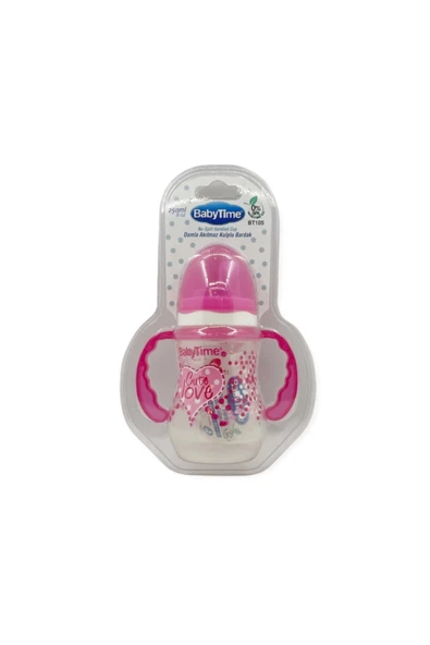 Baby Time Damla Akıtmaz Kulplu Bardak 250 Ml - Pembe ürün görseli 1