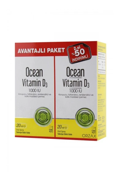 Ocean Vitamin D3 1000 Iu 2 X 20 ml ürün görseli 1