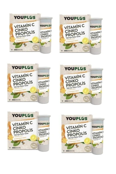 Vitamin C Çinko Propolis 20 Efervesan Tablet X6 ürün görseli 1