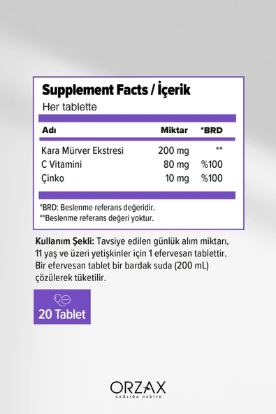 Ocean Efervit Sambucus Nigra Efervesan 20 Tablet - Resim 2