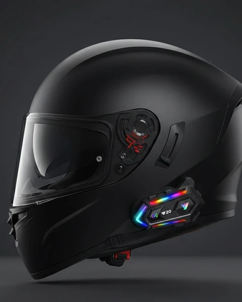 Yeni Nesil Bluetooth 5.3 Motosiklet Intercom RGB Işıklı 1000m Mesafeli ürün görseli 1