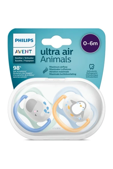 Ultra Air Animals 2li Emzik 0-6 Ay - Erkek Scf080/05 ürün görseli 1