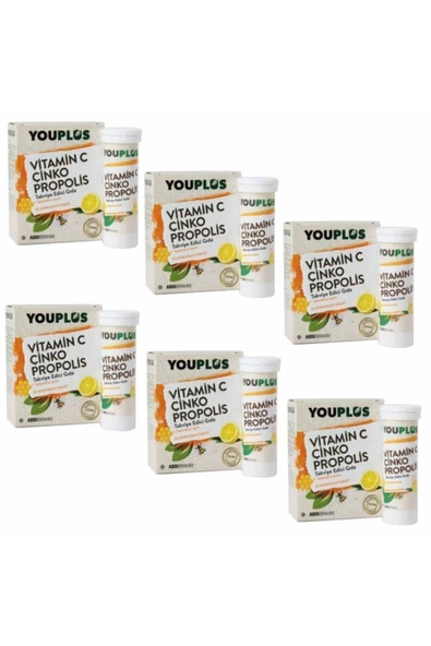 Vitamin C Çinko Propolis 20 Efervesan Tablet 6 Lı Paket ürün görseli 1