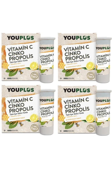 Vitamin C Çinko Propolis 20 Efervesan Tablet 4 Adet ürün görseli 1