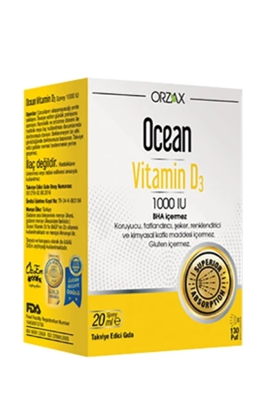 Ocean Vitamin D3 1000 lu sprey 20 Ml ürün görseli 1
