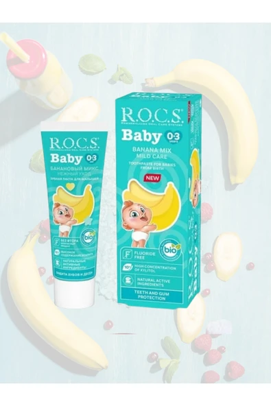 Baby bebek 0-3 Yaş Muz Püresi Tadında Diş Macunu 45 gr ( 1 ADET ) ürün görseli 1