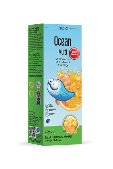 Multi — Multivitamin Multimineral + Omega3 Balık Yağlı, Ballı Portakal Aromalı Şurup 150 ml ürün görseli 1