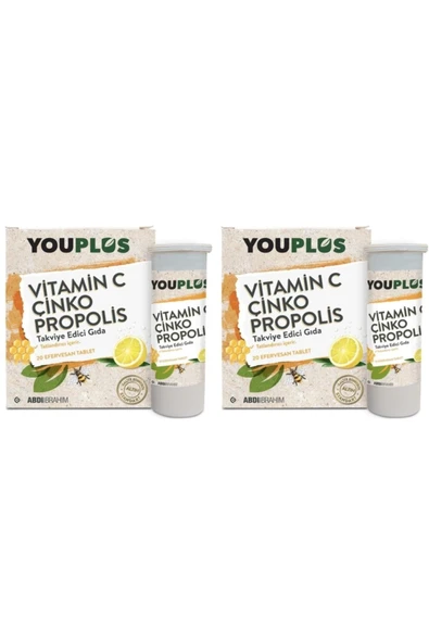 2 Adet Vitamin C Çinko Propolis 20 Efervesan Tablet ürün görseli 1