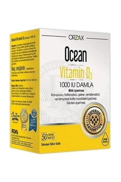 Ocean Vitamin D3 1000 Iu Damla 50 Ml ürün görseli 1