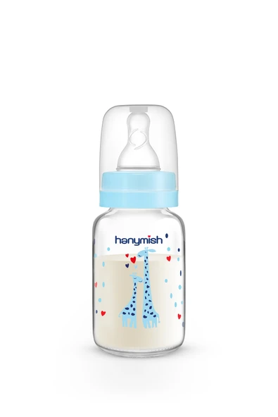 Doğal Cam Biberon 125 ml Mavi - Resim 3
