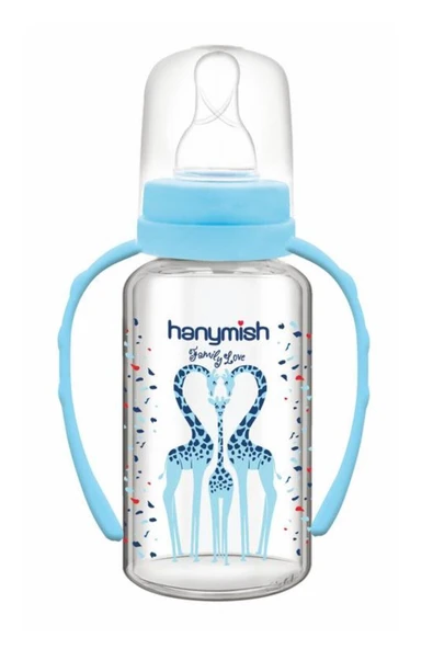 Hanymısh Kulplu Cam Biberon 125 Ml No:1 (0-6 Ay) Mavi ürün görseli 1