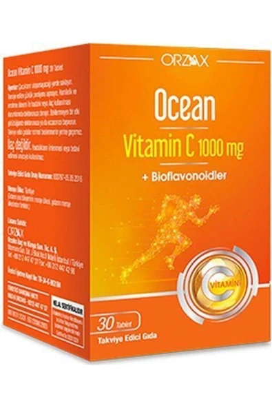 C Vitamini Takviyesi Ocean Vitamin C 1000 Mg 30 Tablet ürün görseli 1
