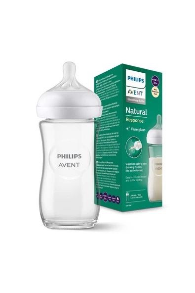 Avent Natural Response Cam Biberon 1 Ay+ 240 ml, Tepkili Biberon Emziği SCY933/01 ürün görseli 1