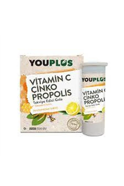 Vitamin C Çinko Propolis Takviye Edici Gıda 20 Efervesan Tablet (miad:12/2023) ürün görseli 1