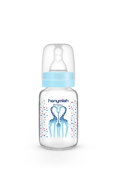 Doğal Cam Biberon 125 ml Mavi - Resim 4