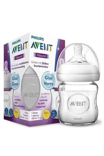 Biberon Cam Natural Emzik 120ml | 0 Ay Üzeri, 1 Adet ürün görseli 1