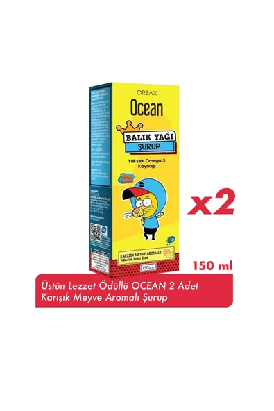 Ocean Balık Yağı Şurup Karışık Meyve Aromalı 2'li ürün görseli 1