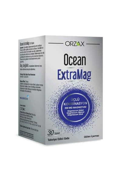 Ocean ExtraMag Üçlü Kombinasyon Takviye Edici Gıda 30 Tablet ürün görseli 1