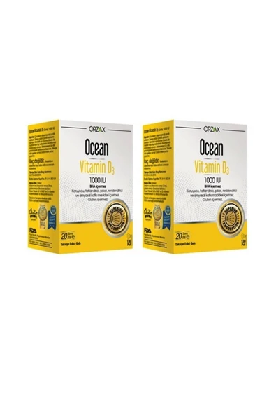 D3 Vitamini Ocean Vitamin D3 1000 Iu Sprey 20 ml 2 Adet ürün görseli 1