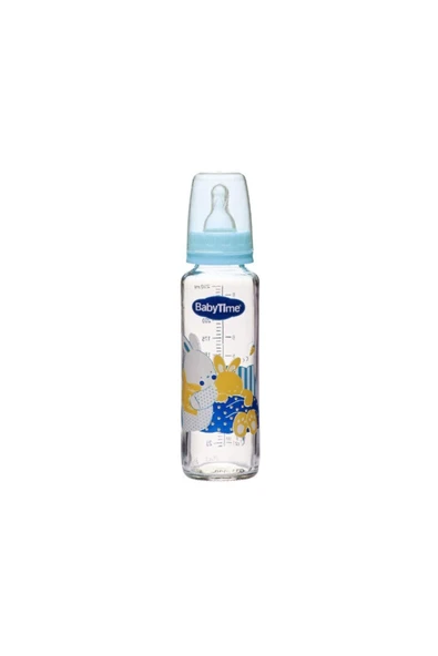 Baby Time Bt073 Klasik Cam Biberon 250 Ml - Açık Mavi ürün görseli 1