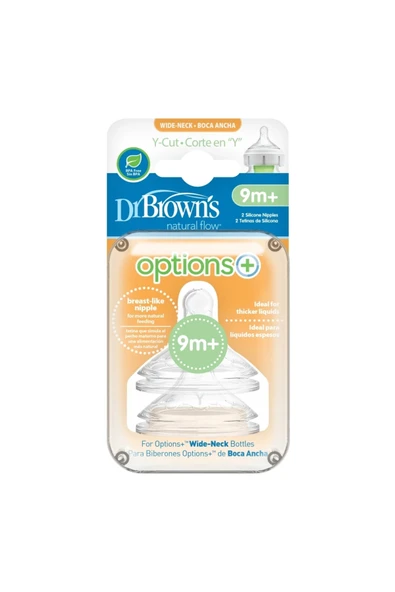 Dr. Brown's Geniş Ağız Y Kesim 9+ Silikon Biberon Emziği 2'li/ Bay Her Telden ürün görseli 1