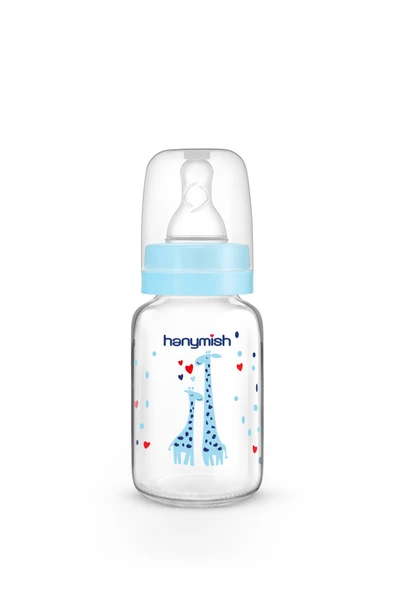 Doğal Cam Biberon 125 ml Mavi ürün görseli 1