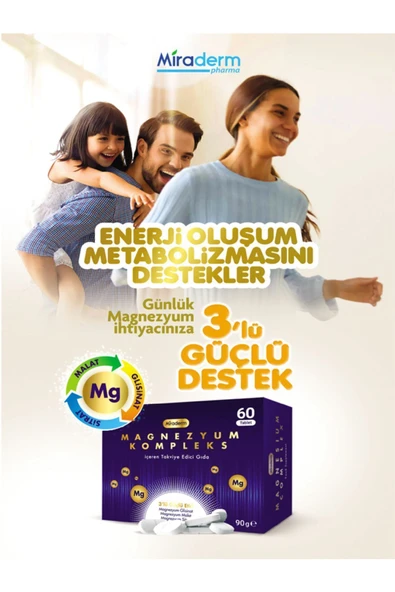 MİRADERM MAGNEZYUM COMPLEX 60 KAPSÜL - Resim 2