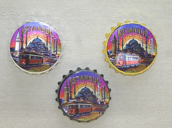 İstanbul Temalı Gazoz Kapağı Magnet - Model 4 ürün görseli 1