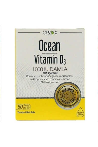 Orzax Ocean Vitamin D3 1000 IU Damla 50ml ürün görseli 1