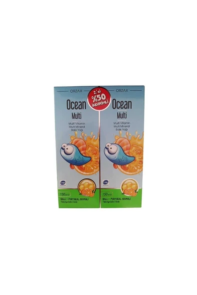 Ocean Multi Balık Yağı İçeren Bal Ve Portakal Aromalı Takviye Edici Gıda 2’li Avantaj Paketi ürün görseli 1