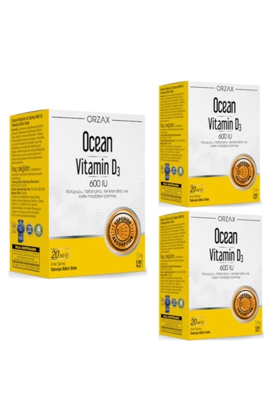 Ocean Vitamin D3 600 Iu 3'lü Set ürün görseli 1