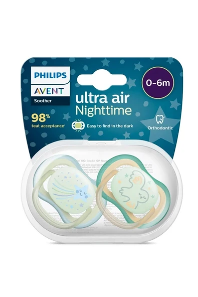 Avent Ultra Air Night Karanlıkta Parlar Gece Emziği 0-6 ay Erkek SCF376/18 ürün görseli 1