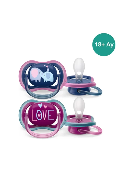 Ultra Air Emzik 18+ Ay,  2'li Paket, Kız, SCF349/22 ürün görseli 1