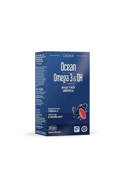 Omega 3 & QH 30 Yumuşak Kapsül Omega 3 ve Koenzim Q10 İçeren Takviye Edici Gıda.orzx ürün görseli 1