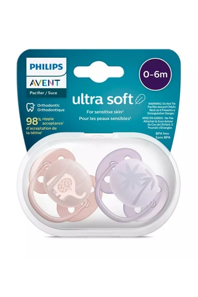 Ultra Soft Yumuşak 2li Emzik 0-6 Ay Kız SCF091/09 ürün görseli 1