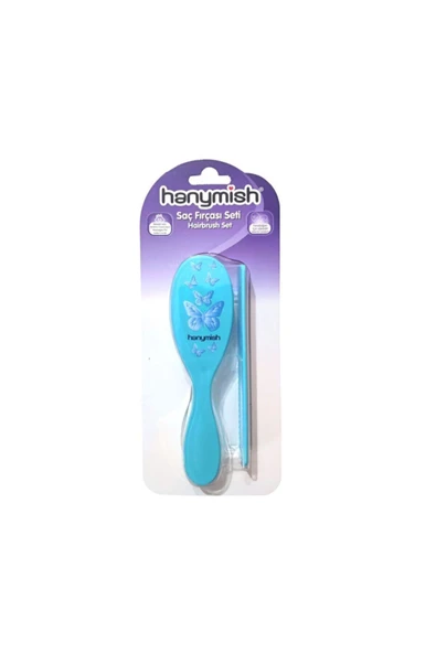 Hanymish Bebek Saç Fırçası Seti -mavi-h-924 ürün görseli 1