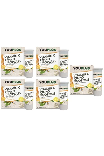 Vitamin C Çinko Propolis 20 Efervesan Tablet 5 Adet ürün görseli 1