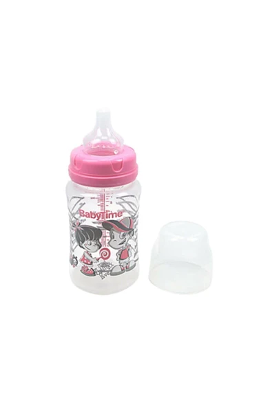 Baby Time Bt075 Silikon Uçlu Geniş Ağız Biberon 250 Ml - Pembe ürün görseli 1